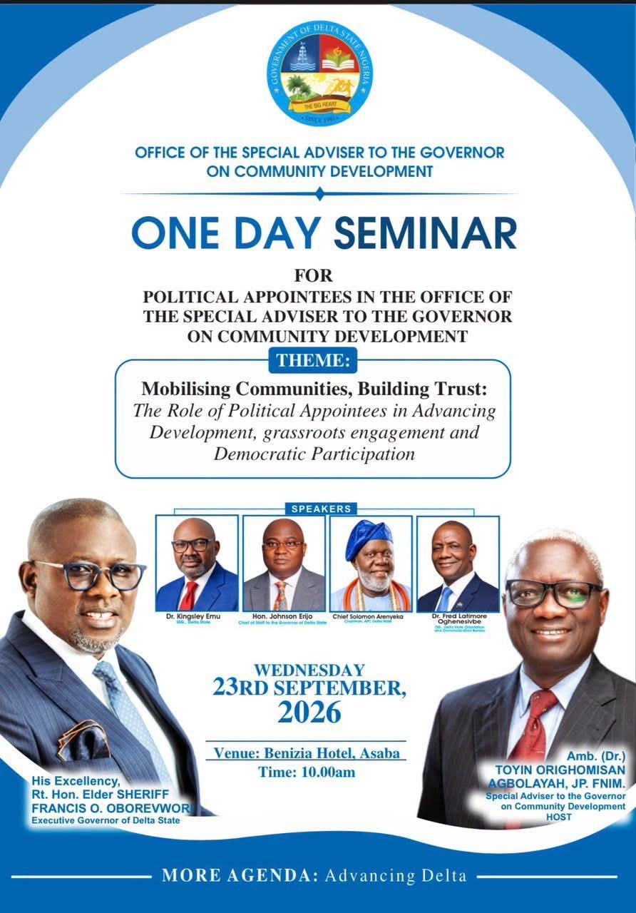 2027: Oborevwori’s Adviser Mobilises Appointees for Grassroots Engagement Seminar