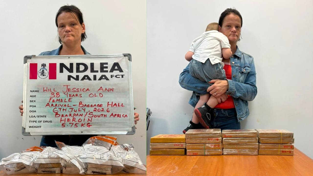 South African Woman Bags 40-Year Jail Term for Smuggling 5.75kg Heroin Into Nigeria